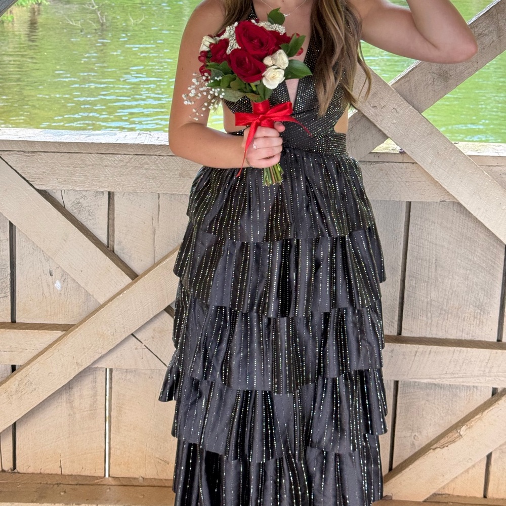 Glamorous Black Halter Gown LLELLA